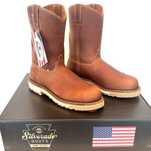 Men's Silverado Tan Leather Work Boots